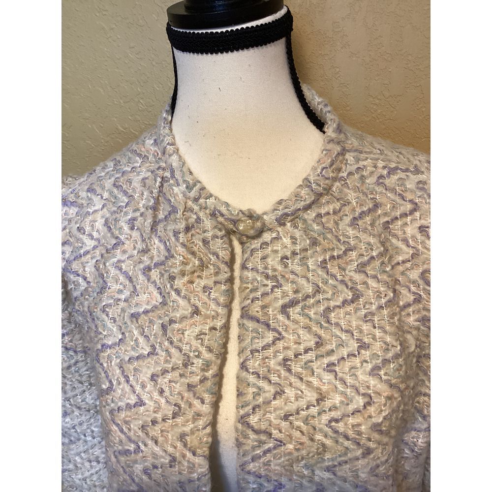 Vintage D.K. Gold by donnkenny Ladies Ivory with Pastels Blazer Coat, Size 10 - Picture 2 of 11